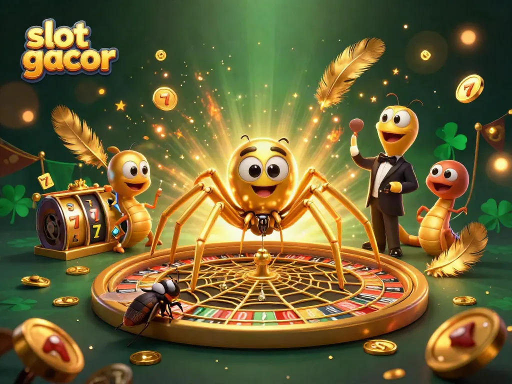 Experience thrilling bets in a vivid scene of slot gacor excitement, with dynamic casino elements.