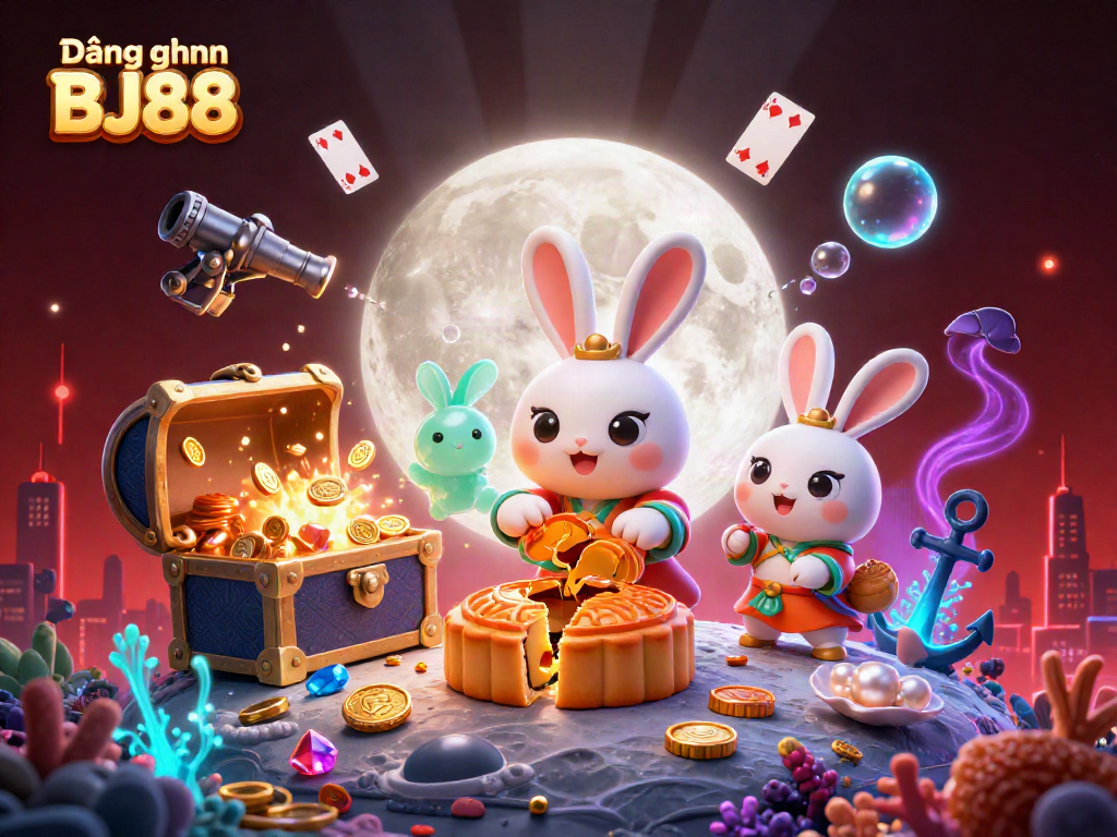 Enhance your play with Đăng nhập BJ88 in a vibrant casino-themed 3D illustration.