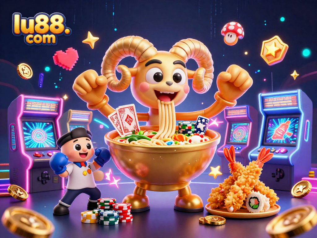 Engage with dynamic gaming action at lu88. com featuring whimsical characters and casino elements.