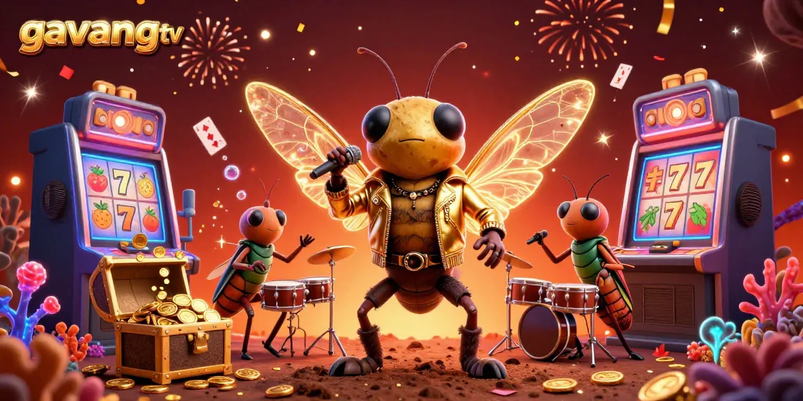Experience the excitement of gambling with gavangtv’s dynamic scene featuring a rock star and gaming elements.