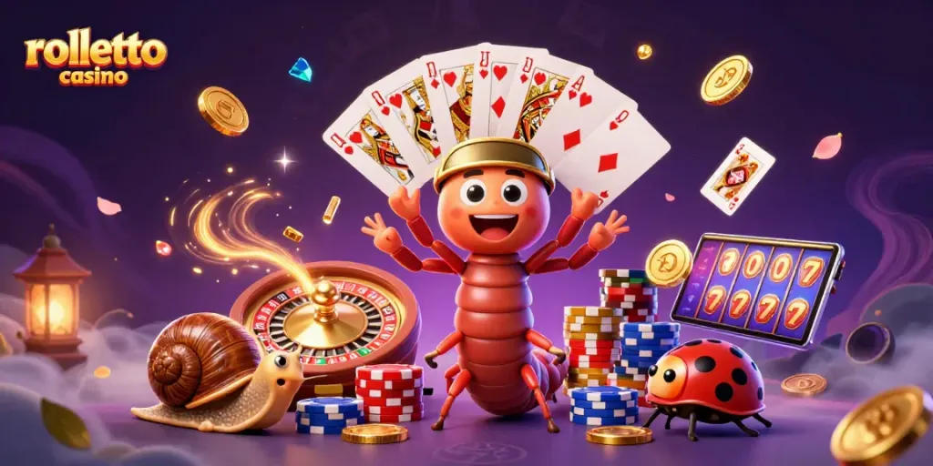 Experience excitement at rolletto casino with vibrant characters and dynamic gaming elements.