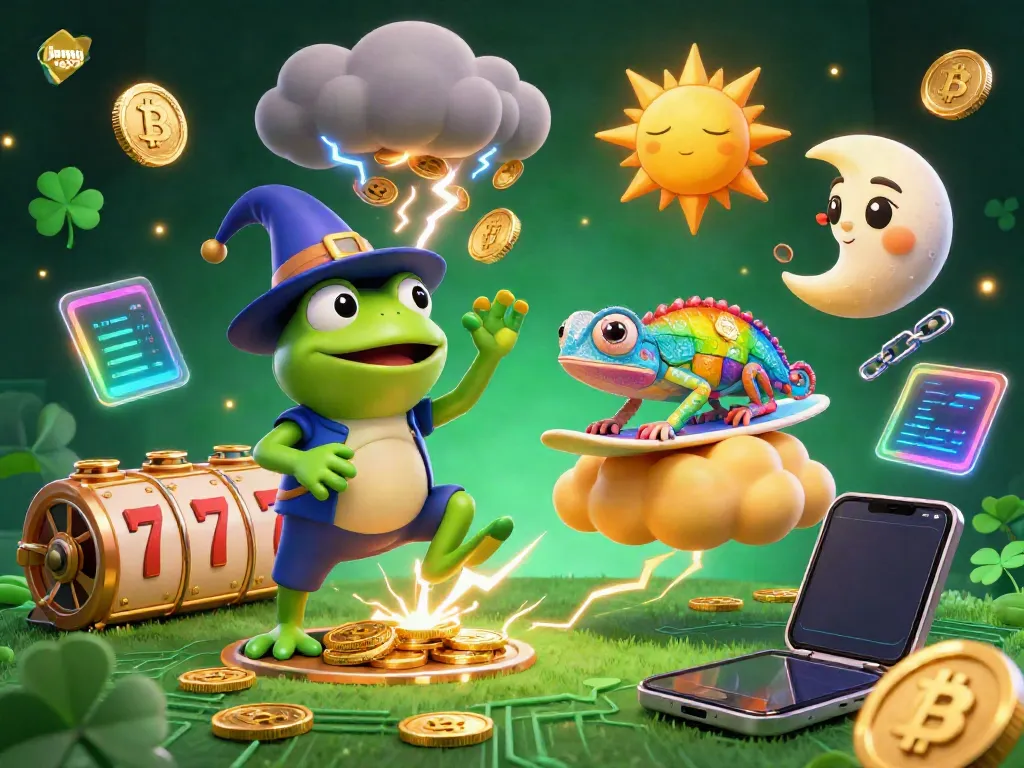 Experience winning excitement with jambi toto, illustrated by a wizard frog and vibrant casino elements.