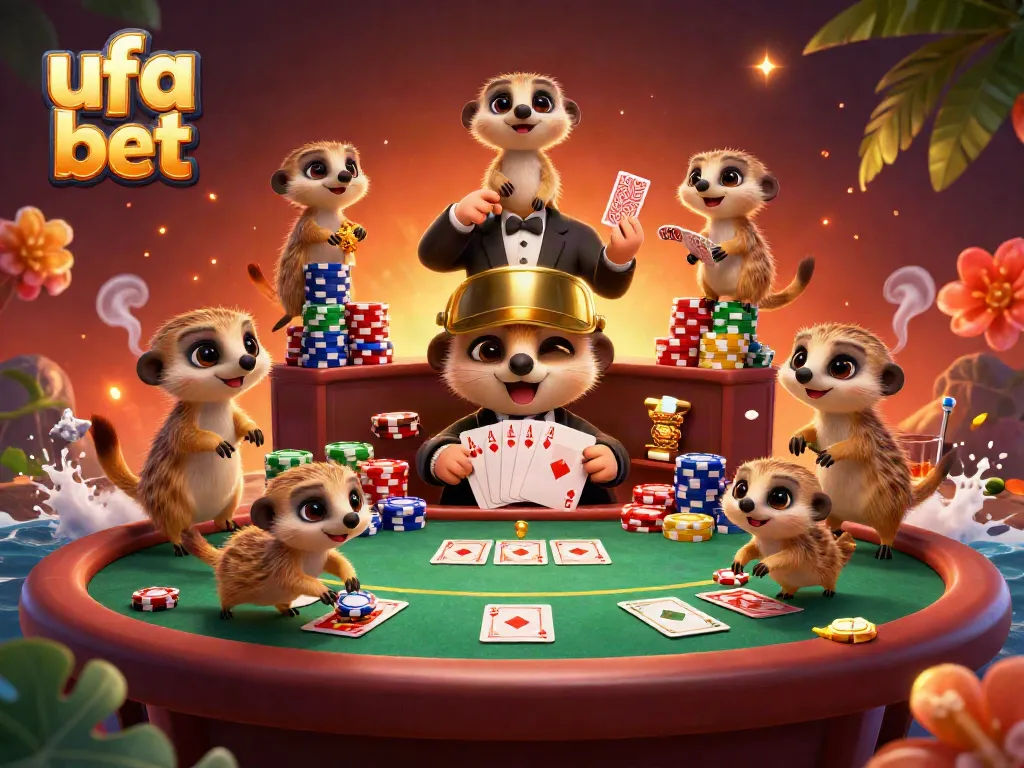 Experience thrilling gameplay at ufa bet with meerkats managing a lively casino.