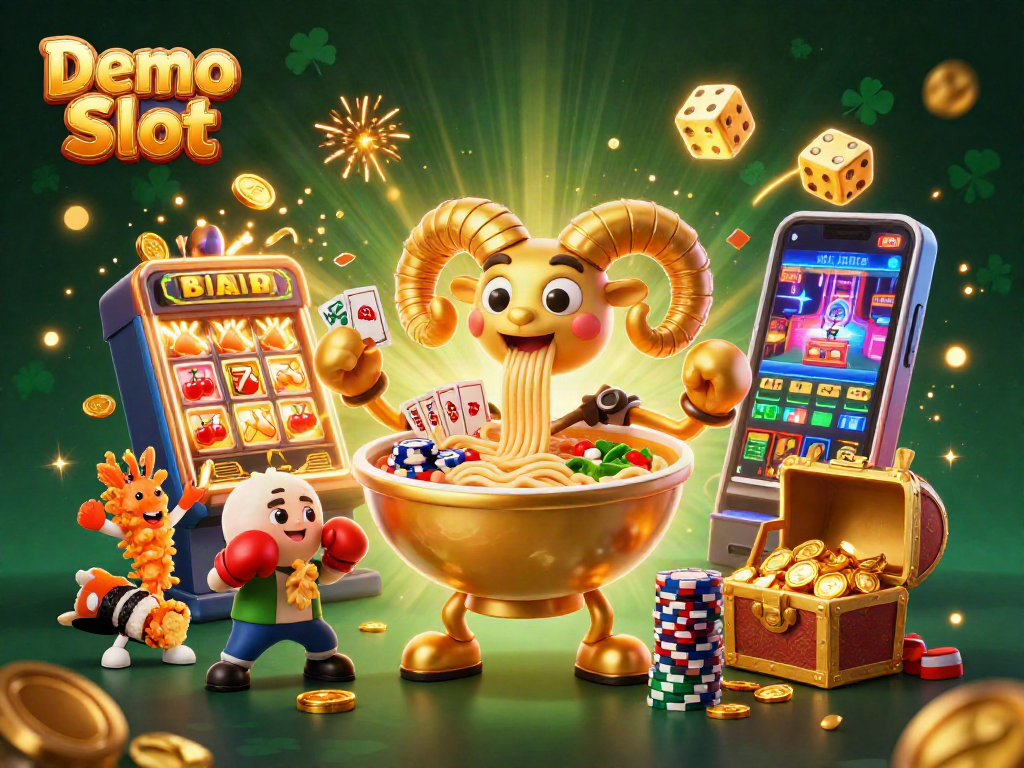 Spin to win on Demo Slot with our vibrant themed casino illustration