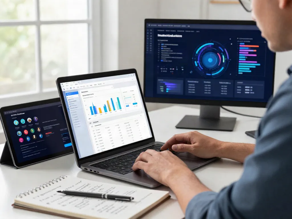 SEO specialist analyzing instant indexing strategies in a modern workspace.