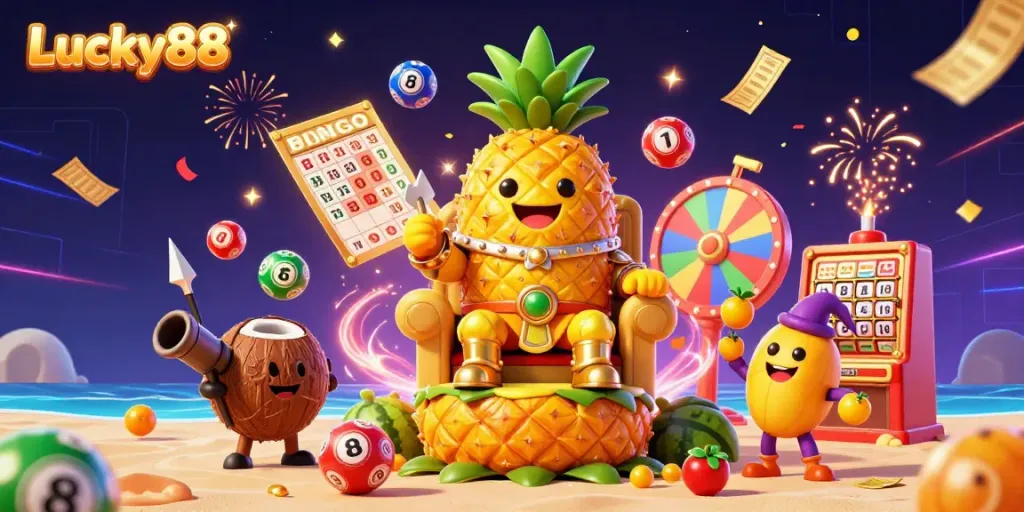 Experience thrilling games at Lucky88 with vibrant characters and dynamic gambling elements.
