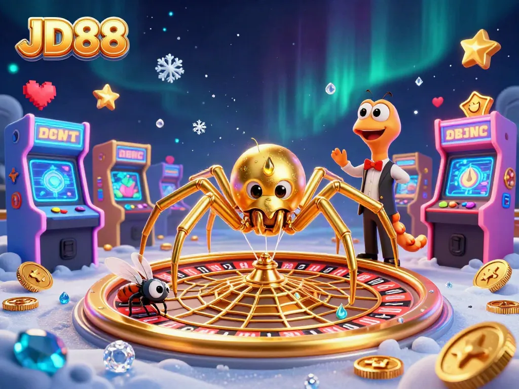 Immerse in the JD88 casino experience with betting elements and a dynamic roulette web design.