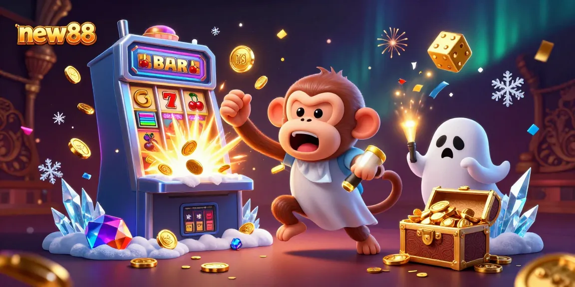 Experience exciting new88 casino gameplay with dynamic visuals of thrilling jackpots and vibrant gaming action.