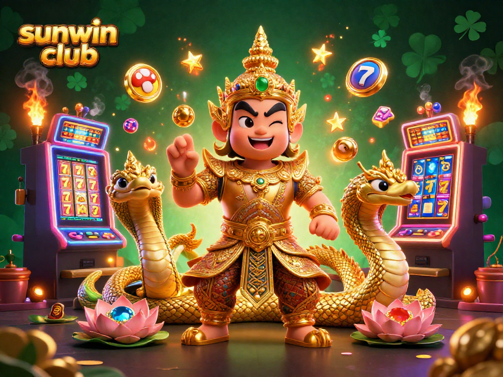 Experience the excitement of slot games at sunwin club with vibrant 3D characters and jackpots.