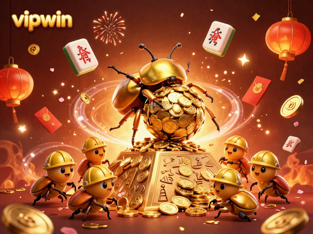 Experience the thrill of vipwin with vibrant casino elements and golden coins in a dynamic 3D illustration.