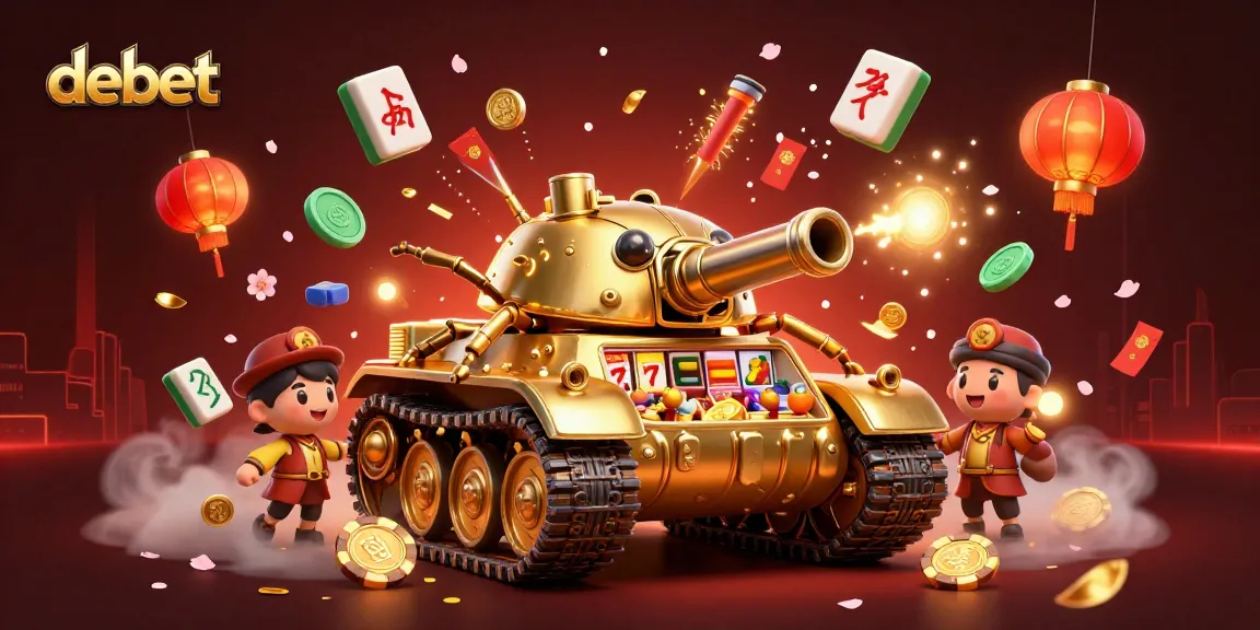 Win big with the debet casino experience featuring a vibrant, colorful 3D tank showcasing exciting games.