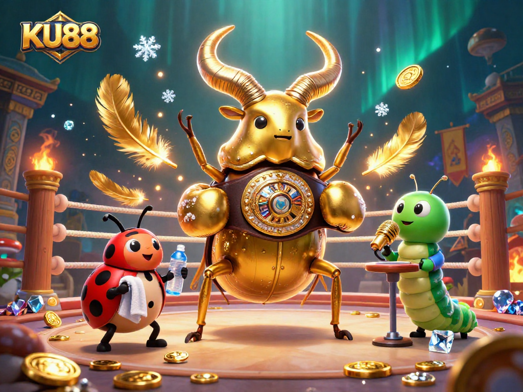 Experience thrilling sports betting with KU88, featuring dynamic characters in a vibrant arena.