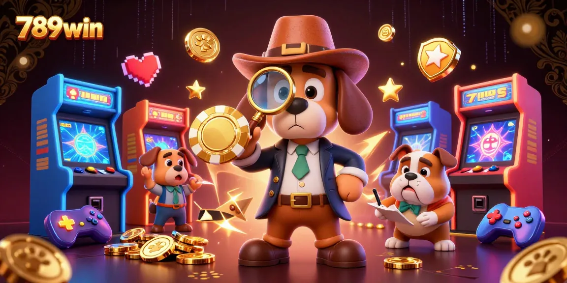 Win big at 789win by uncovering treasure with a detective in a vibrant casino scene.