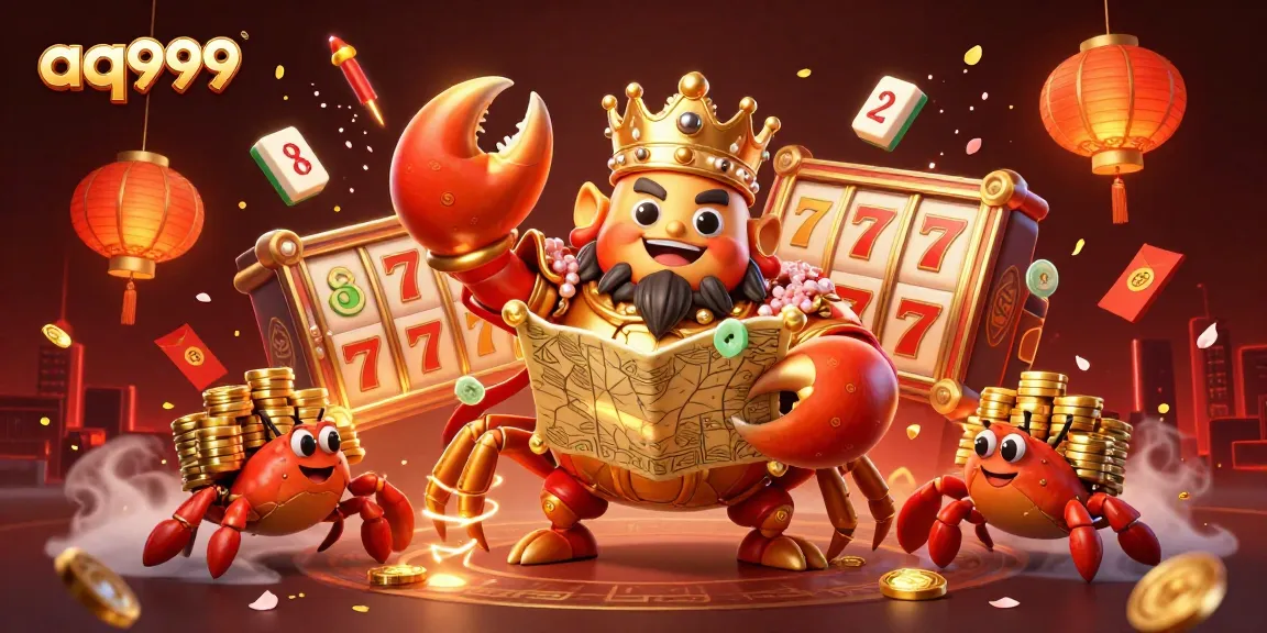 A great gaming engagement at aq999 with a golden crab emperor and dynamic casino elements