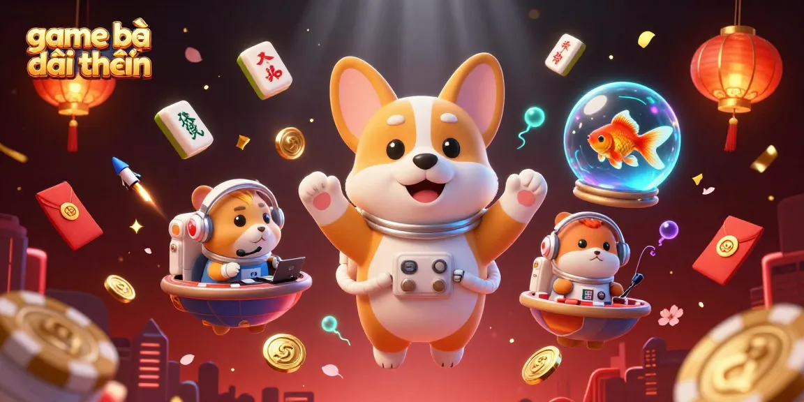 Immerse in the thrilling world of game bài đổi thưởng with a creative 3D casino scene featuring playful characters and lively elements.