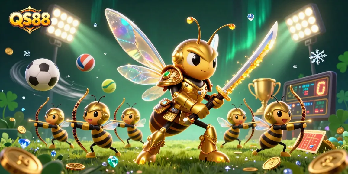 Experience thrilling gameplay with QS88, showcased in this vibrant 3D casino scene filled with excitement.