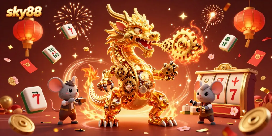 Win big with sky88's exciting 3D casino action featuring a golden dragon!