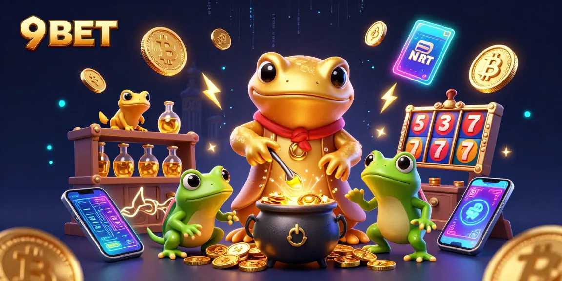 Engage with 9BET immersion through a lively animated scene depicting casino alchemy.