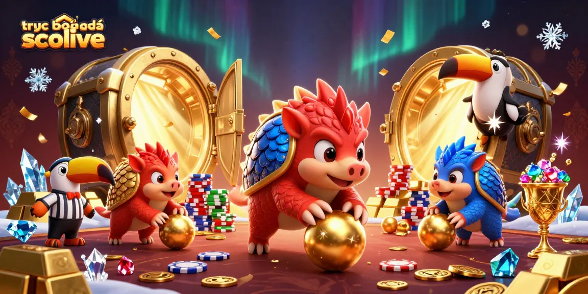 Engage with trực tiếp bóng đá socolive action featuring rival pangolins competing amidst dazzling gold and gems.