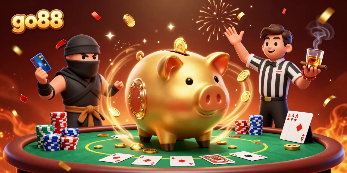 Experience thrilling gameplay at go88 with a dynamic scene of casino excitement featuring casino characters.
