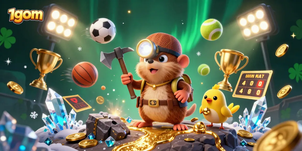 Engage with 1gom's dynamic sports betting scene featuring thrilling action and vibrant graphics.