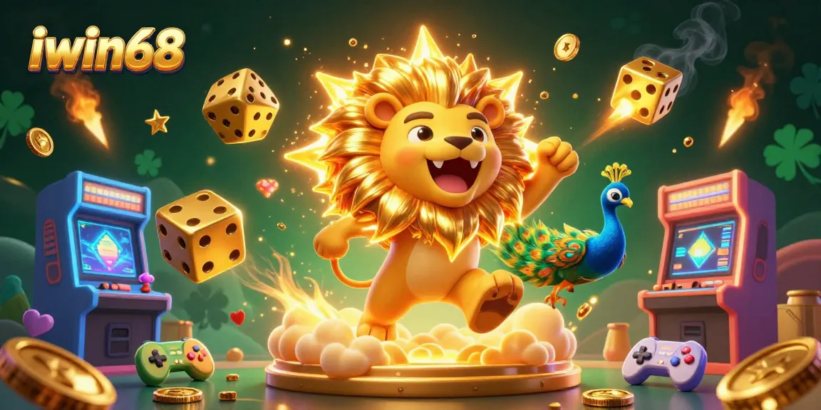 Iwin68 offers an exciting gaming experience, showcasing a vibrant casino atmosphere with dynamic elements.